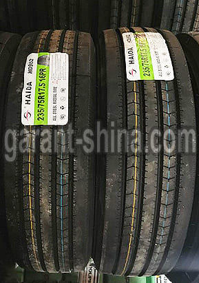 Haida HD962 (рулевая) 235/75 R17.5 132/129M 16PR - Фото протектора шин с этикетками